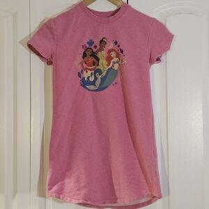 Disney Store Girls Pajama Dress Nightgown Pink Princesses T-Shirt Gown PJs